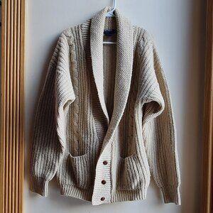 Oakbrook Beige Button Down Cardigan Sweater Size Small